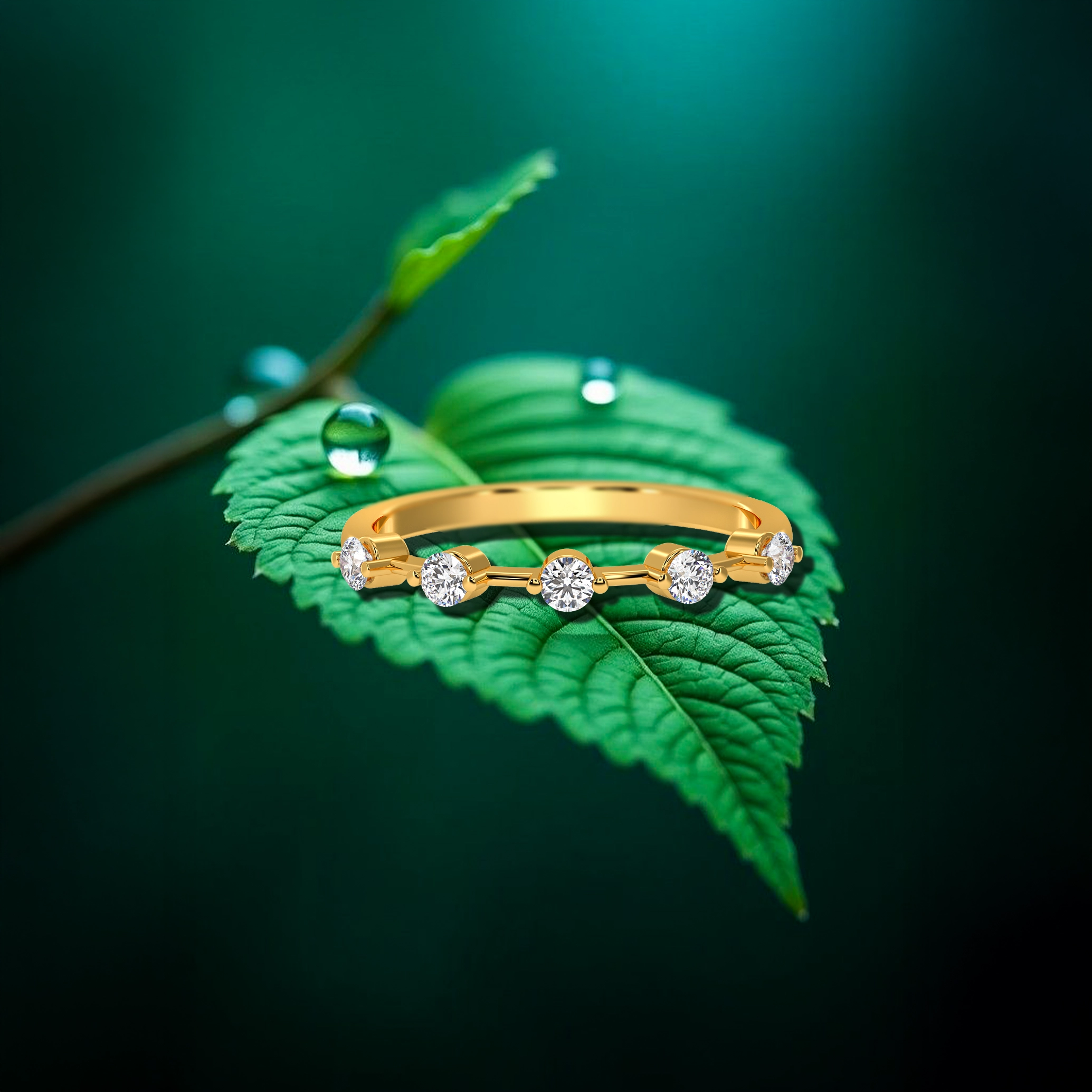 Golden Harmony Diamond Ring