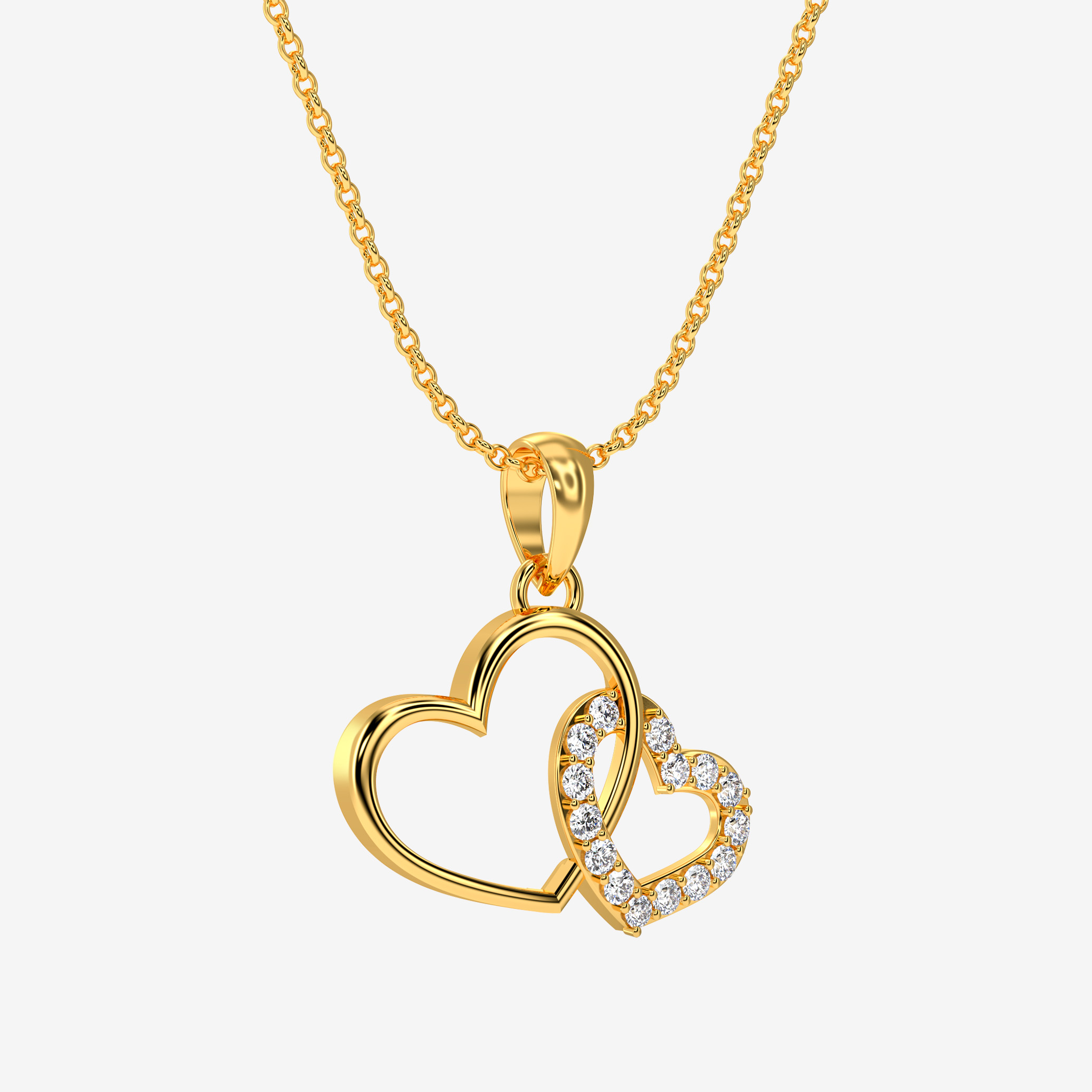 Interlocking heart pendant