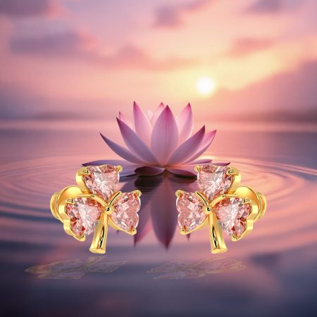 Blushing heart stud