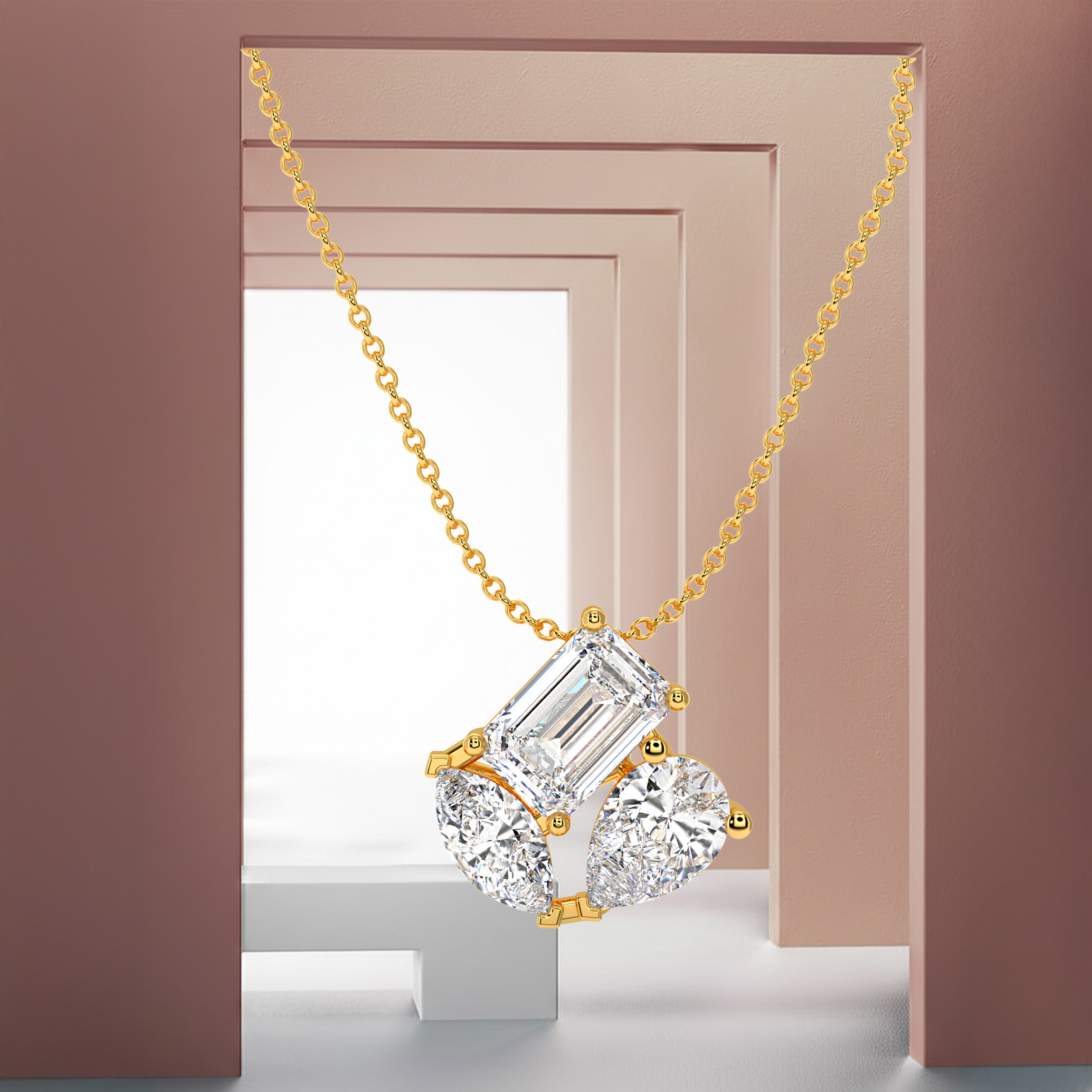 Emerald trio pendant