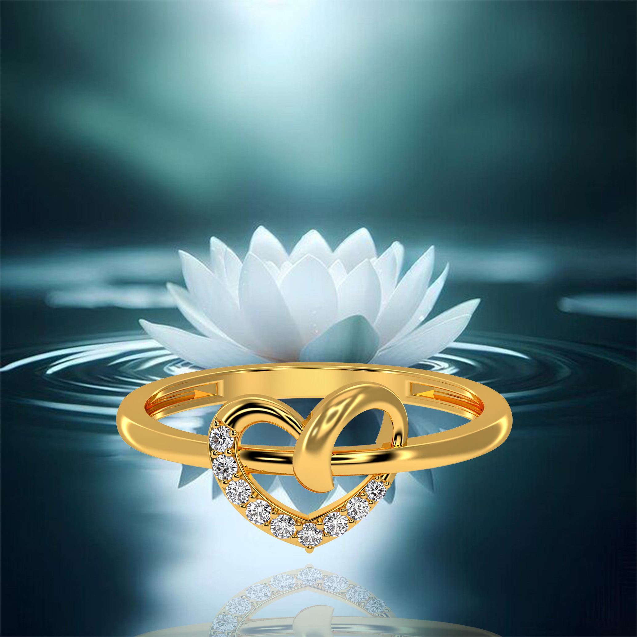 The Gilded Heart Knot Ring