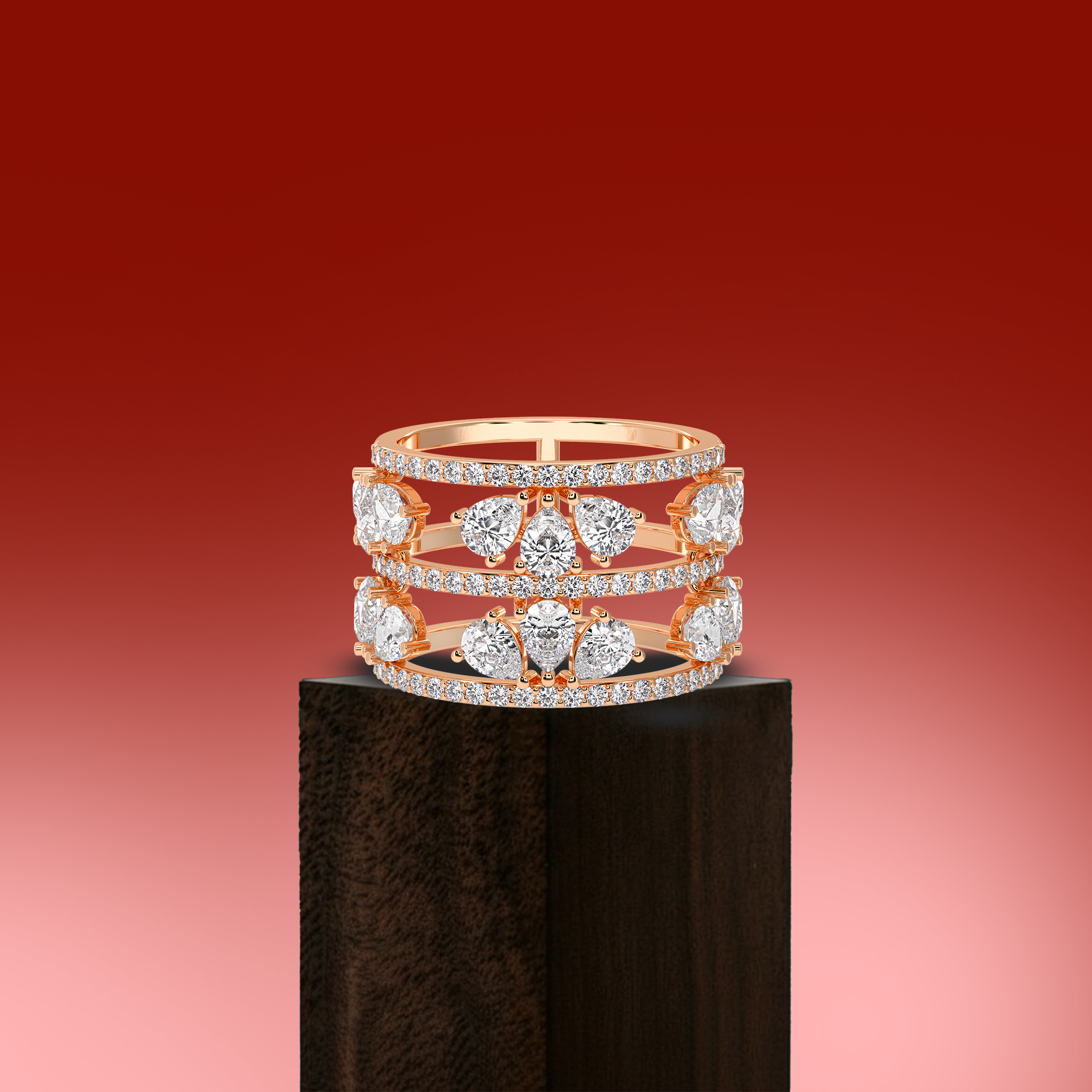 Ethereal Rose Gold Mosaic Band