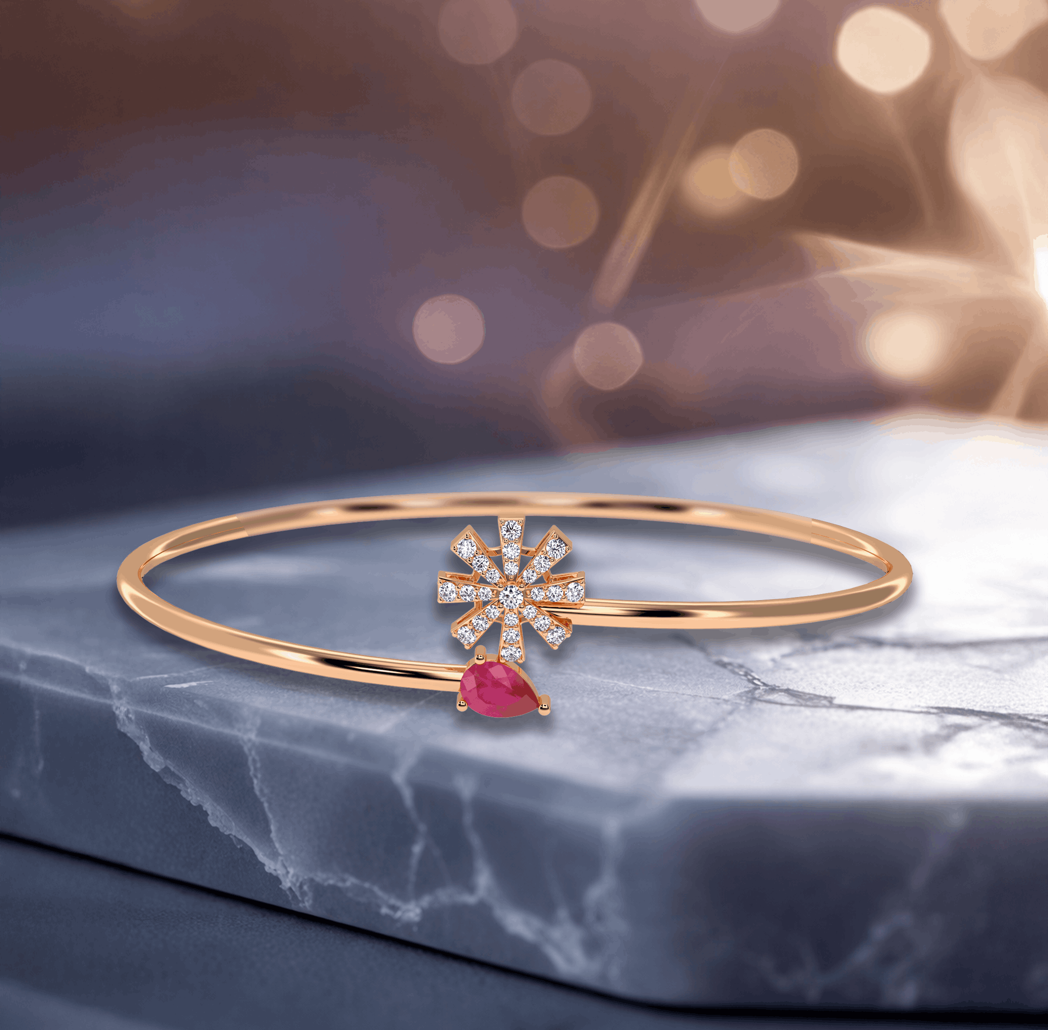 Ruby Star Bracelet