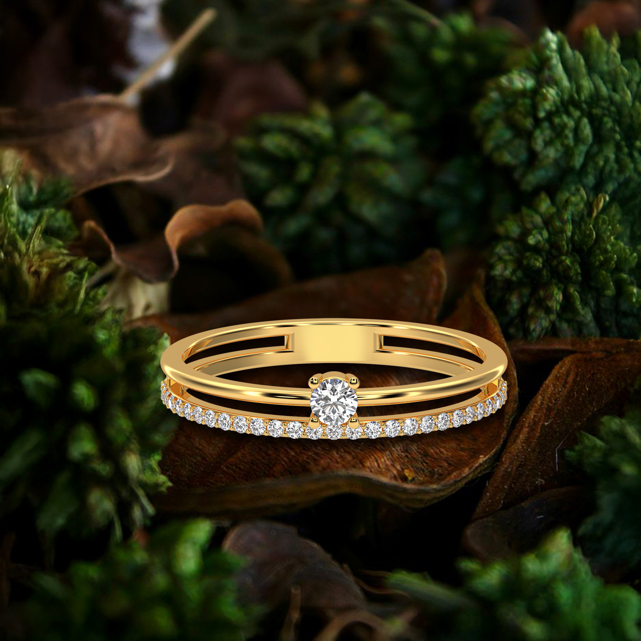 Aurora Twin-Track Ring