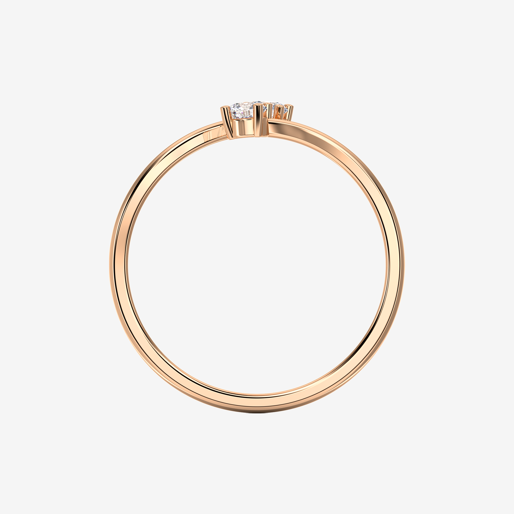Rose Blush Duo Bypass Ring - Image 2