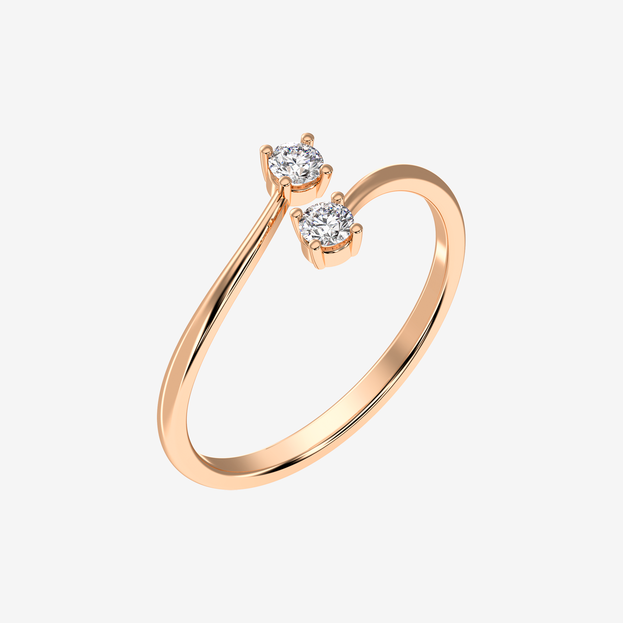 Rose Blush Duo Bypass Ring - Image 3