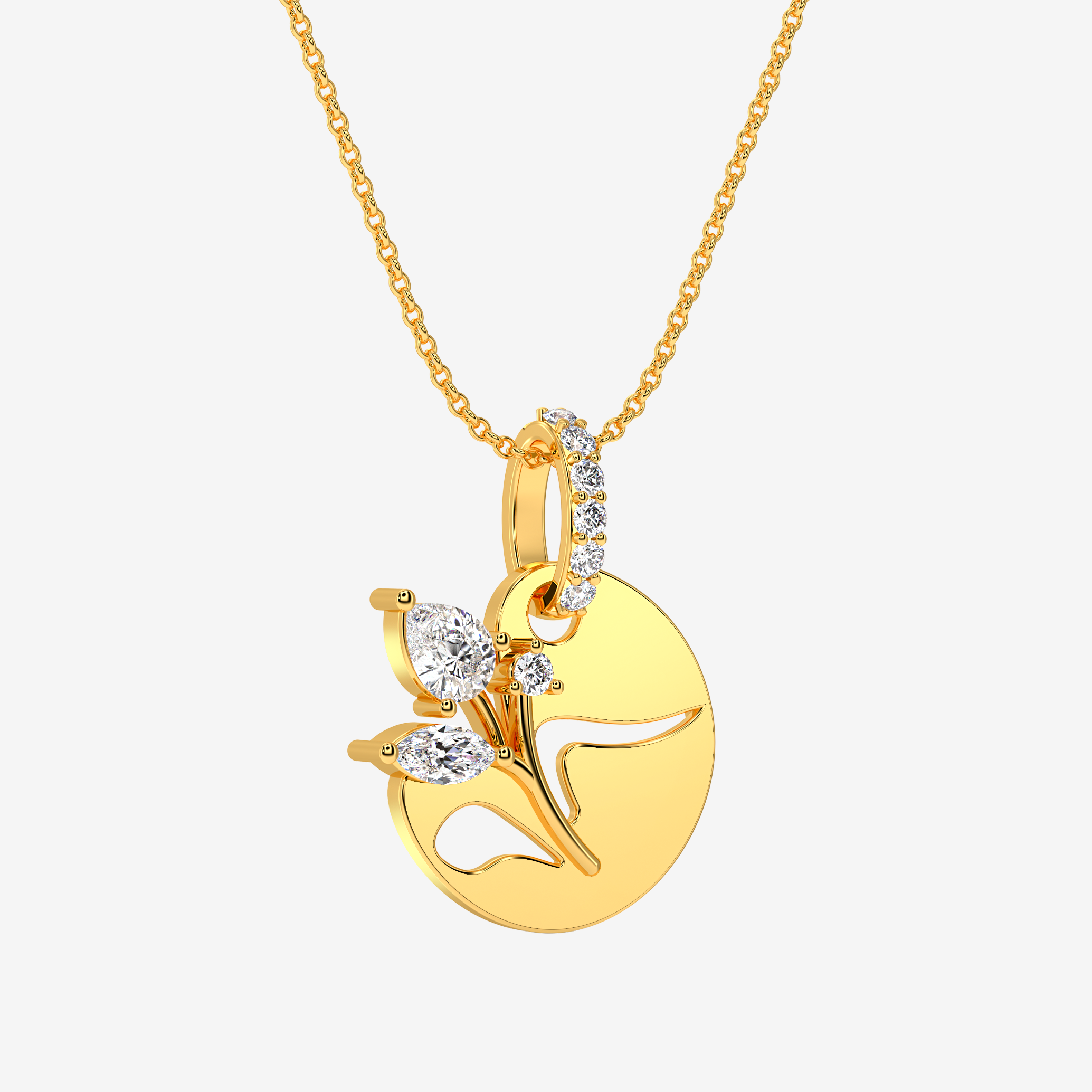 Floral coin pendant