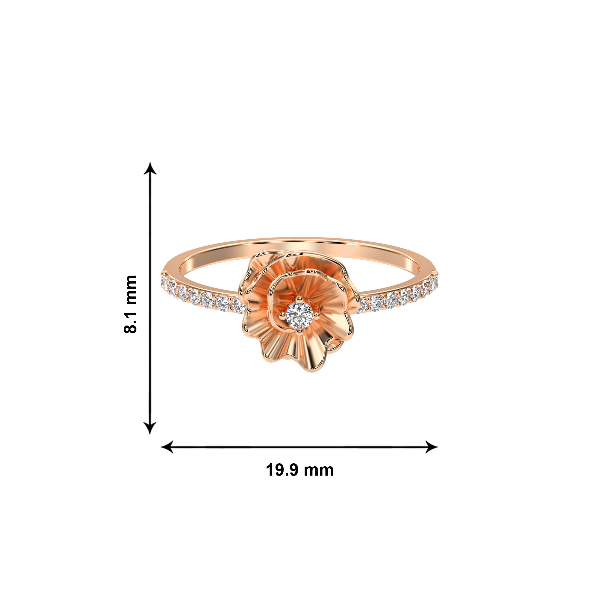 Sculptural Rose Gold Ring - Image 4