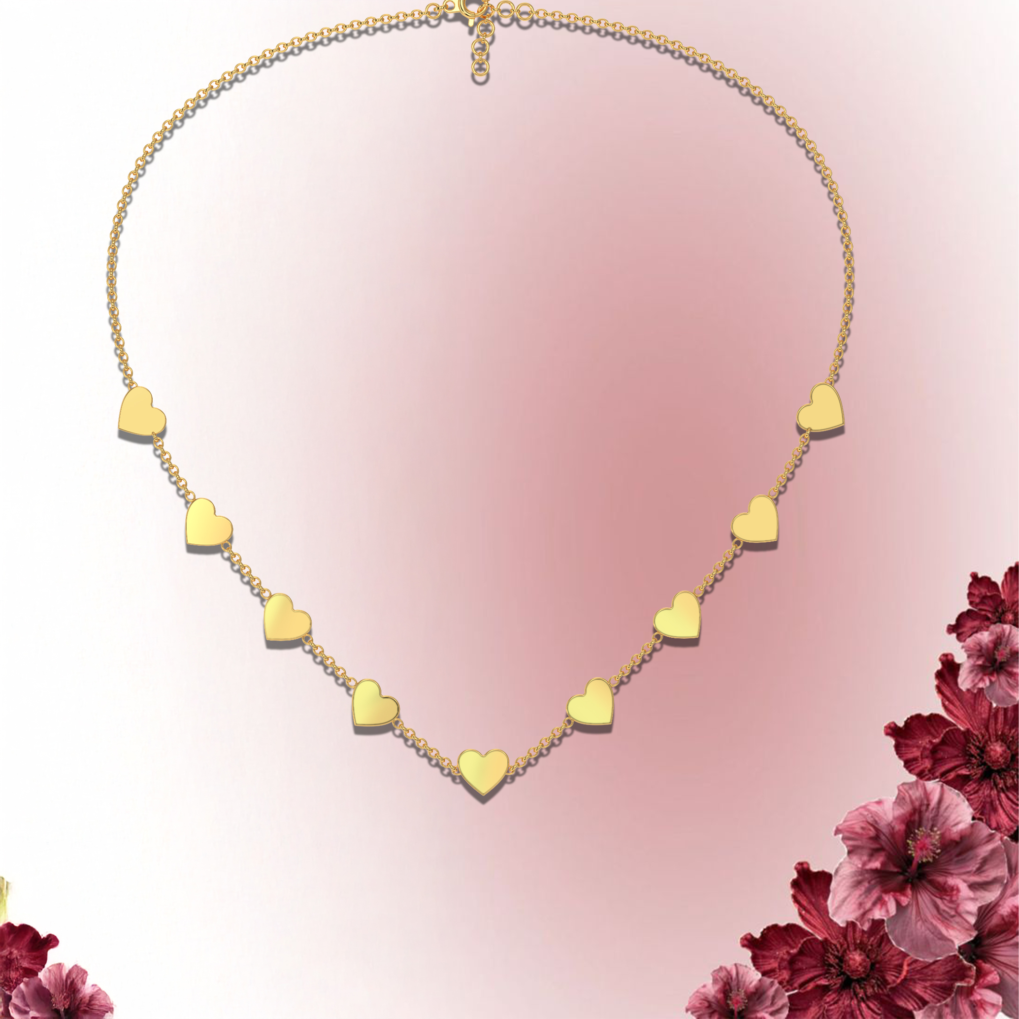 heart charm chain