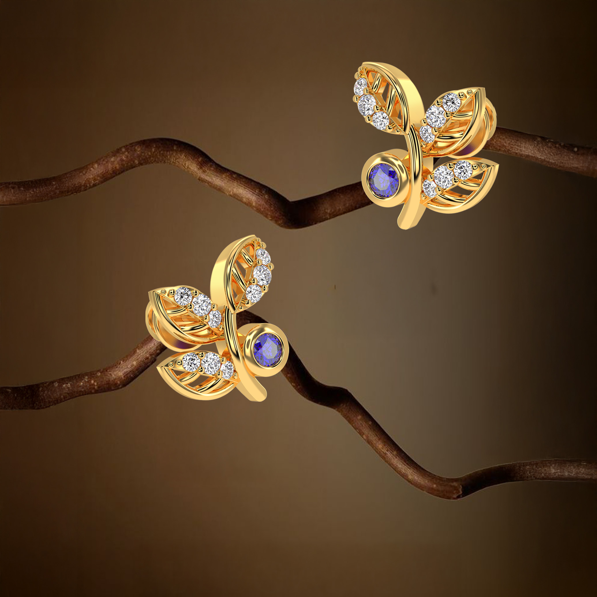 Golden Branch Earrings