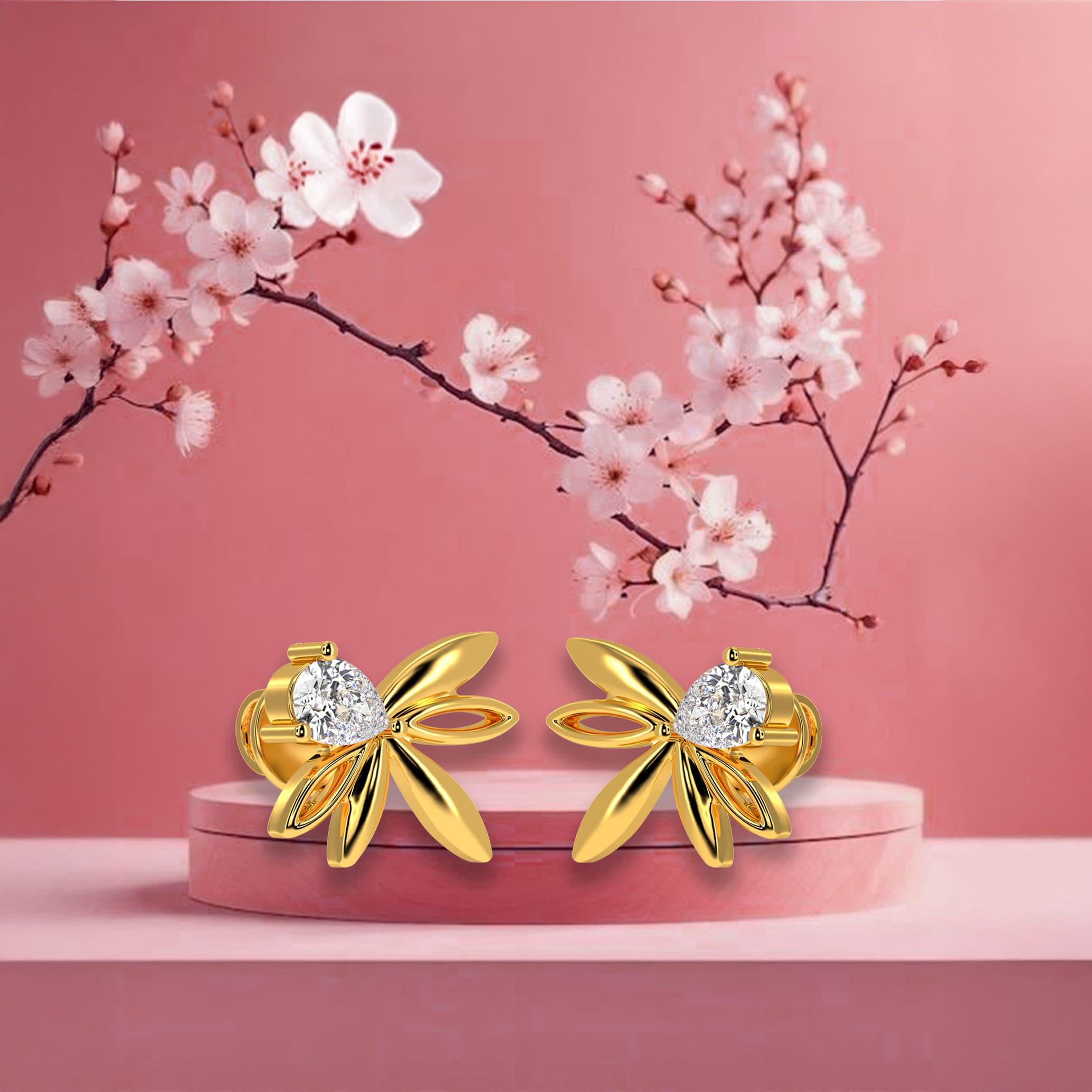 Golden Dragonfly Studs