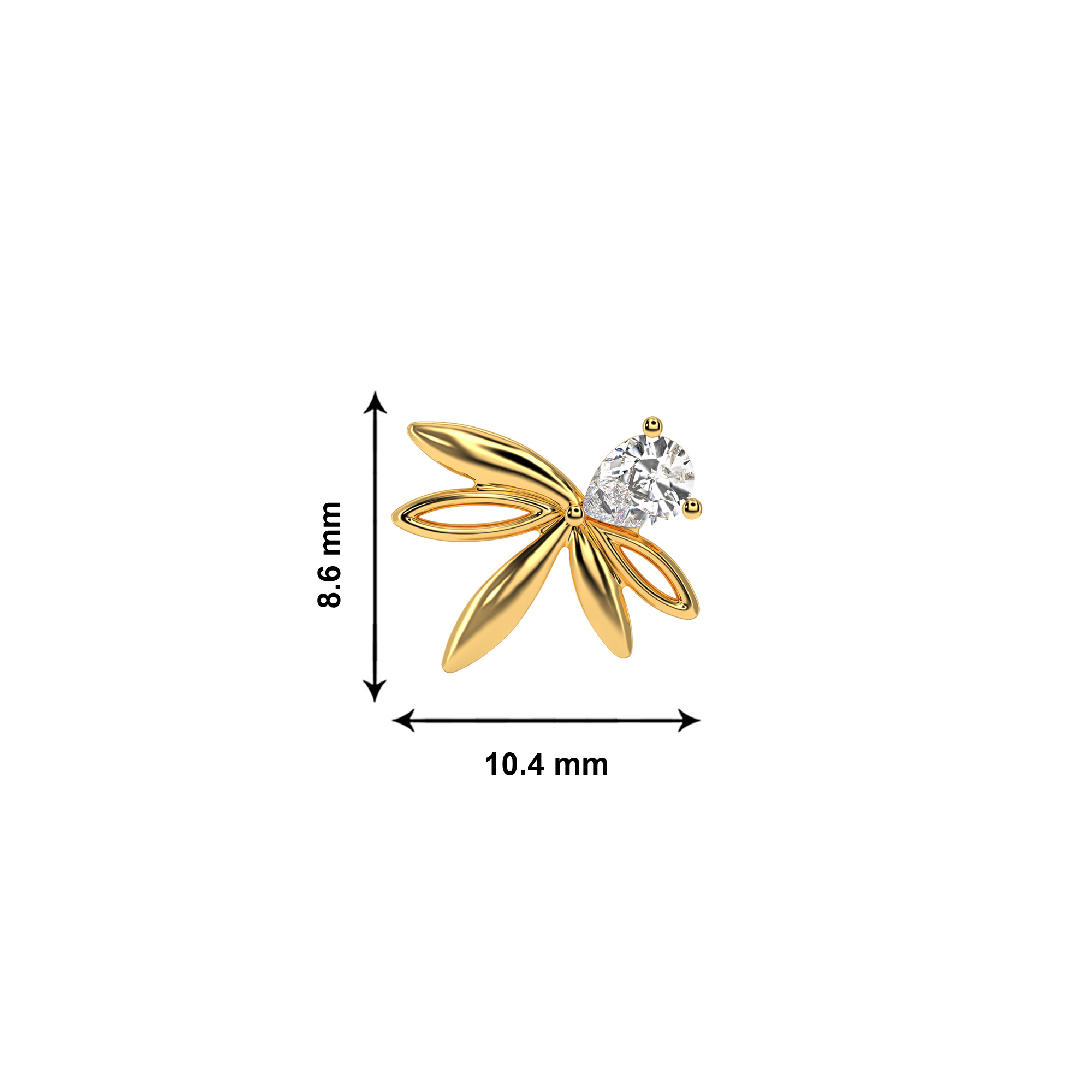 Golden Dragonfly Studs - Image 3