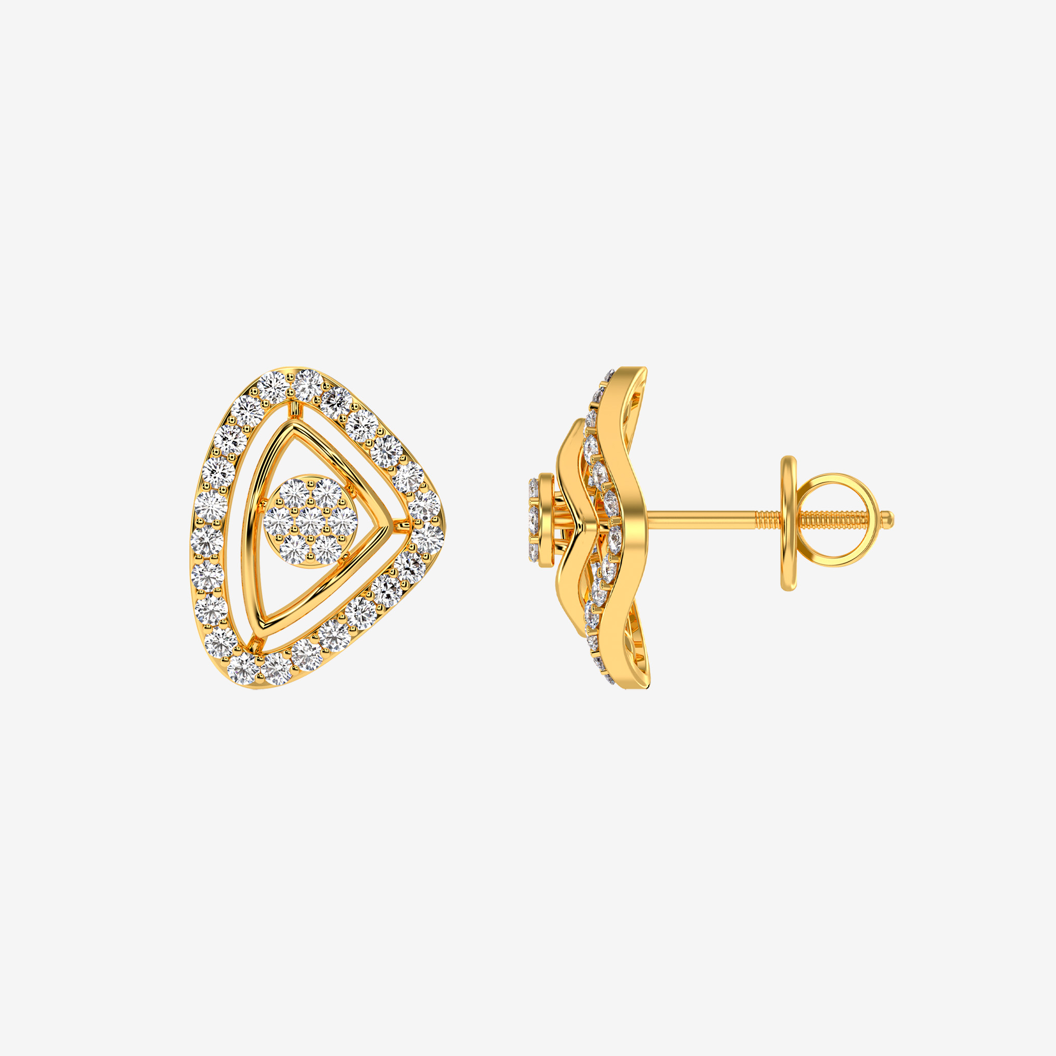 Golden Stud Earrings - Image 2