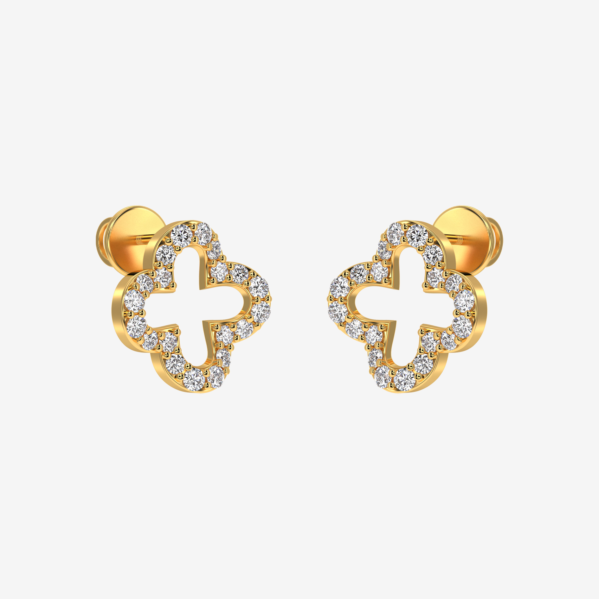 Golden Clover Halo Studs