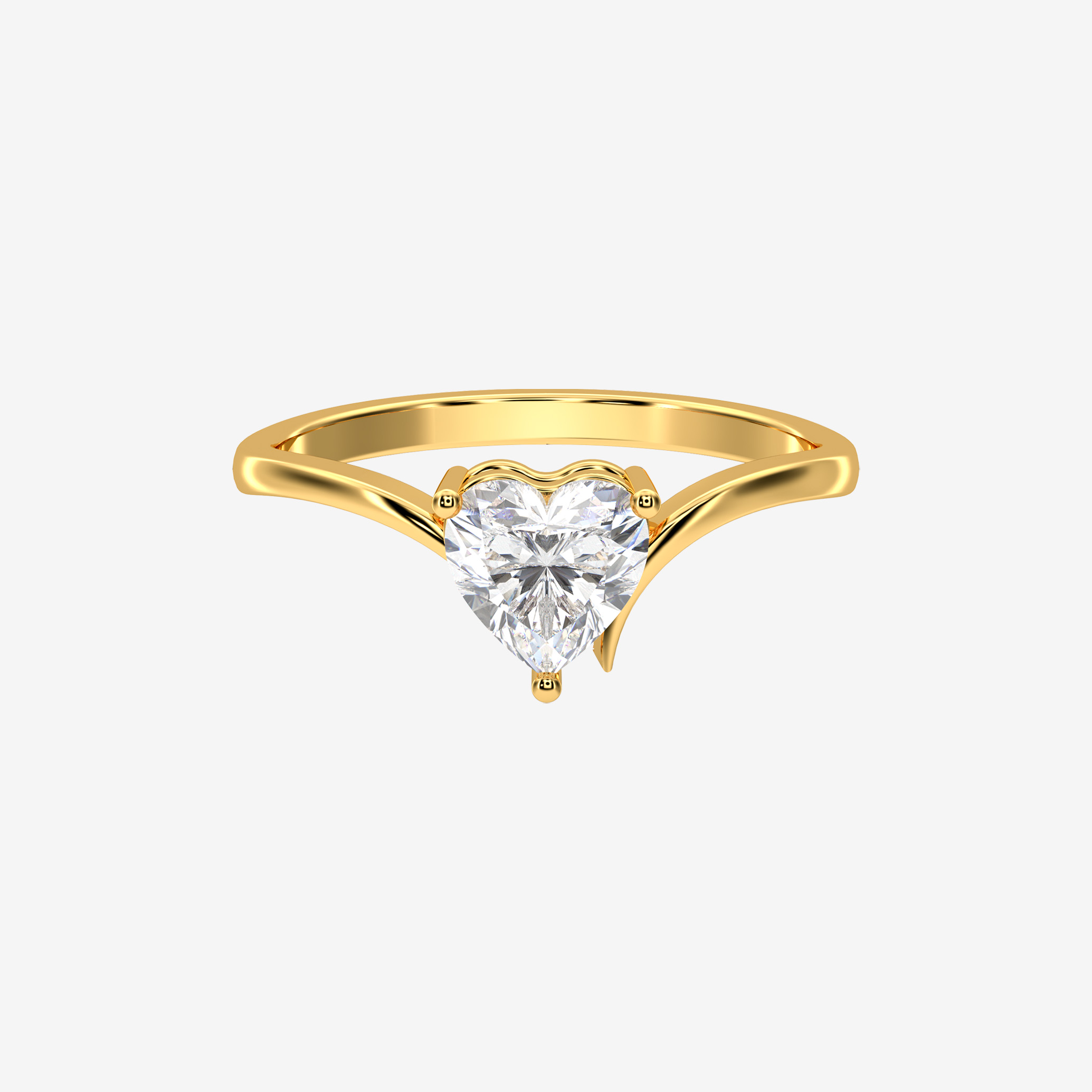 Heart solitaire ring - Image 2
