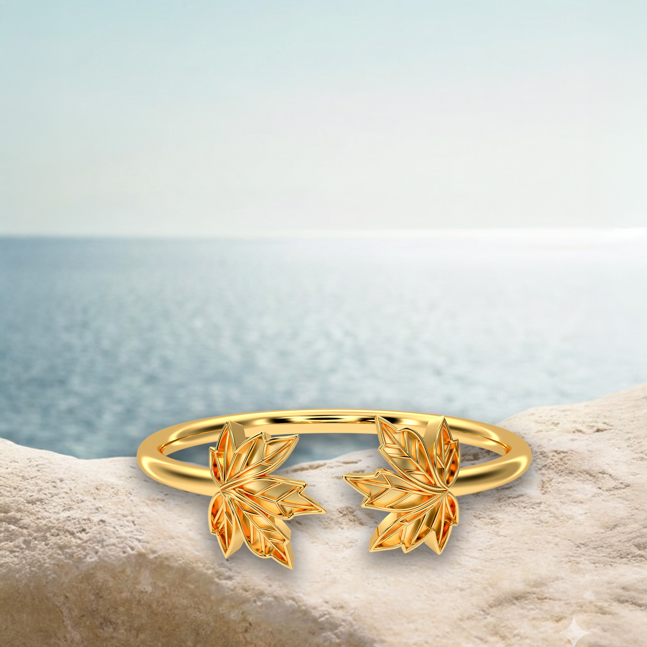 open leaf ring