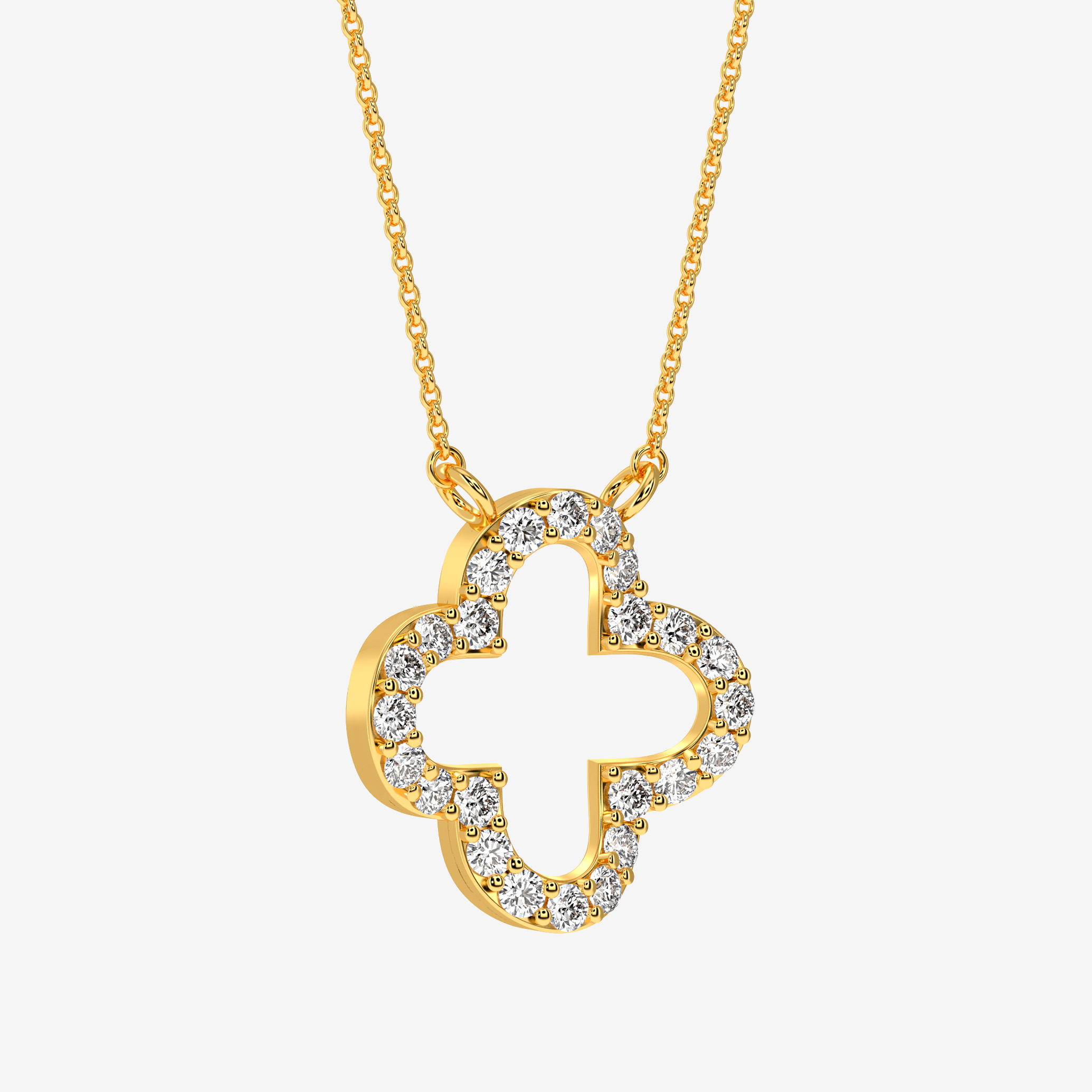 Golden Quatrefoil Pendant