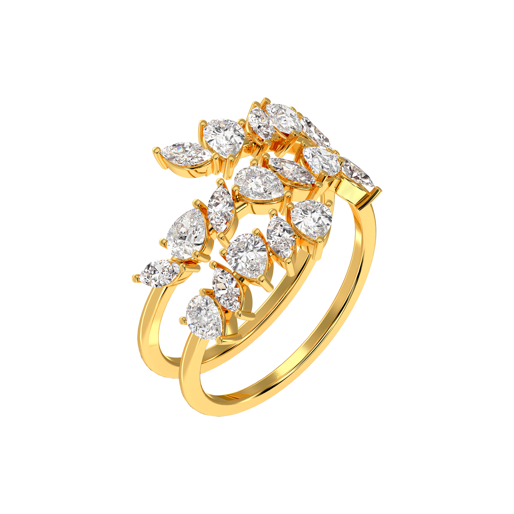 Triple tier pear wrap ring - Image 2
