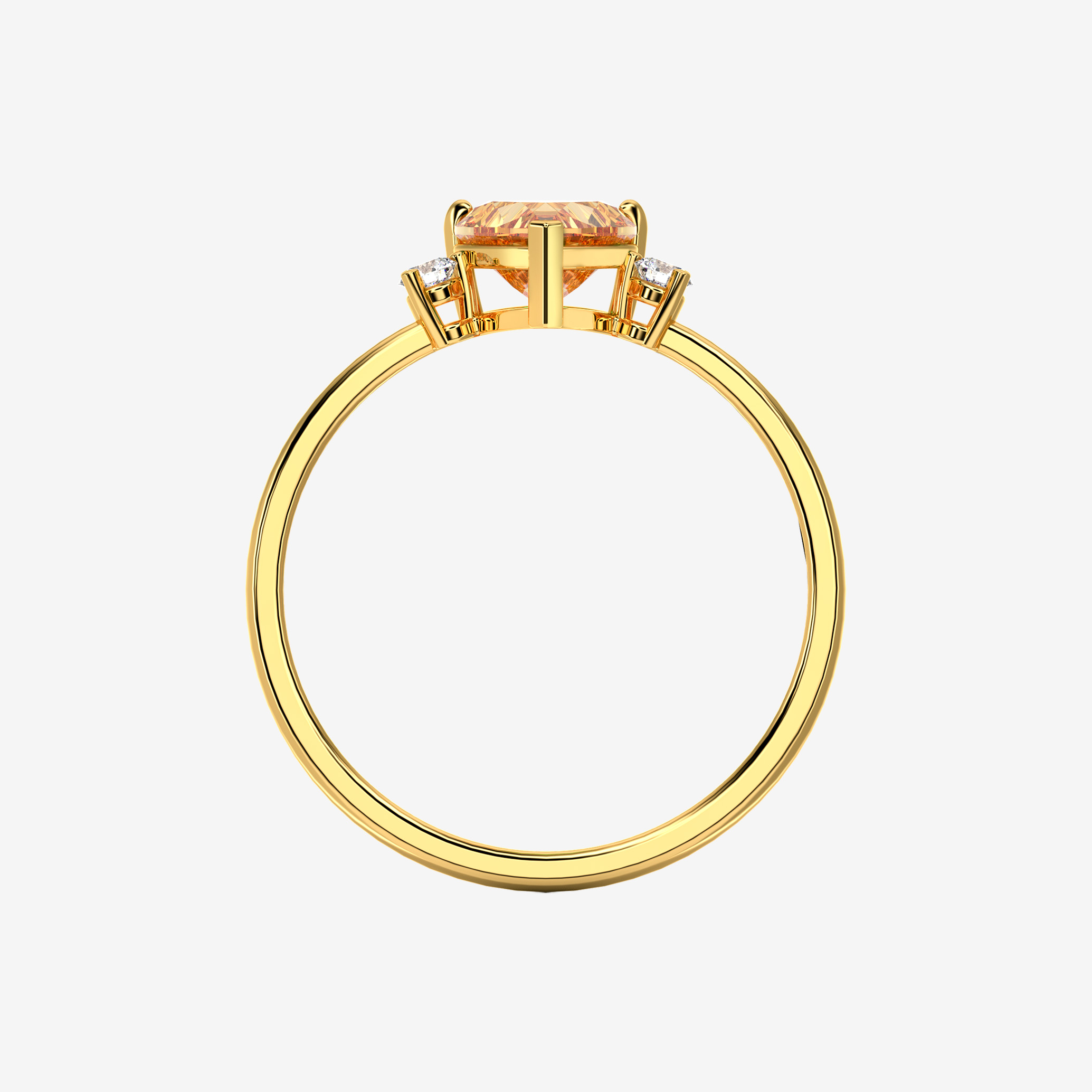 Champagne heart ring - Image 3
