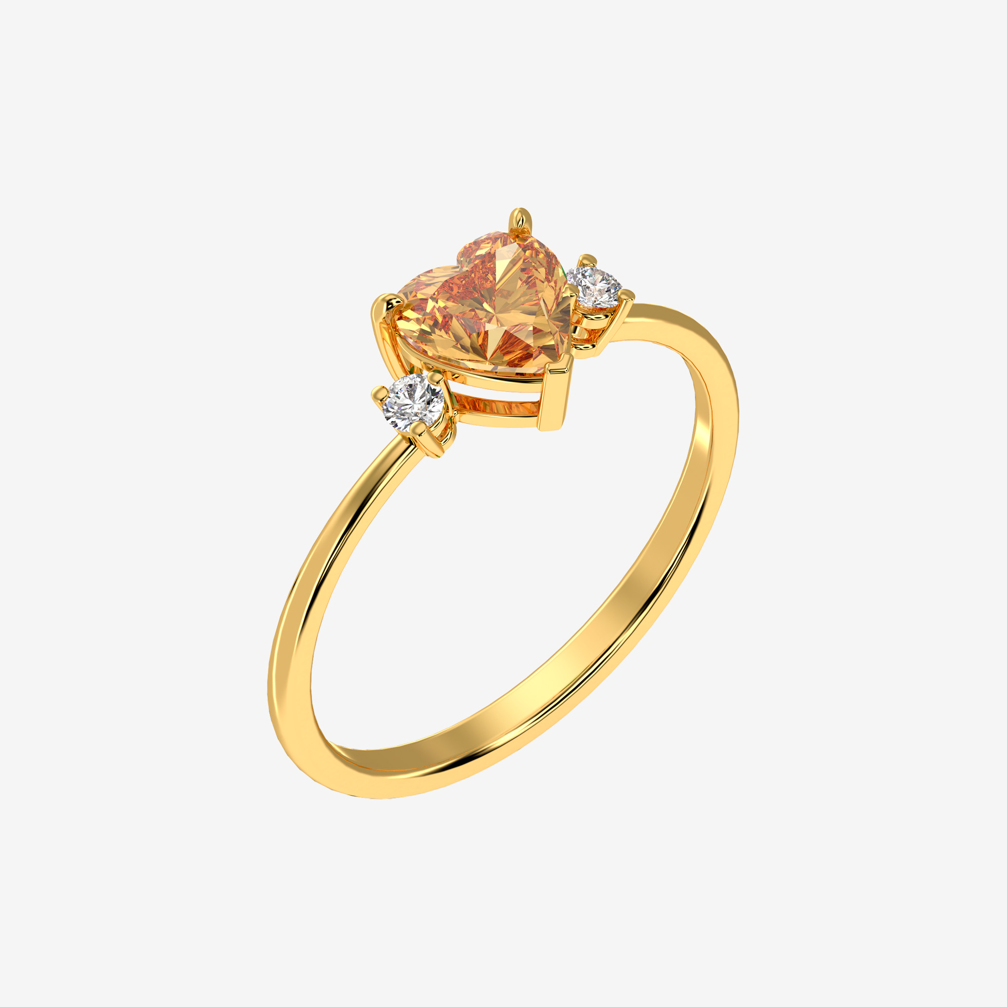 Champagne heart ring - Image 2