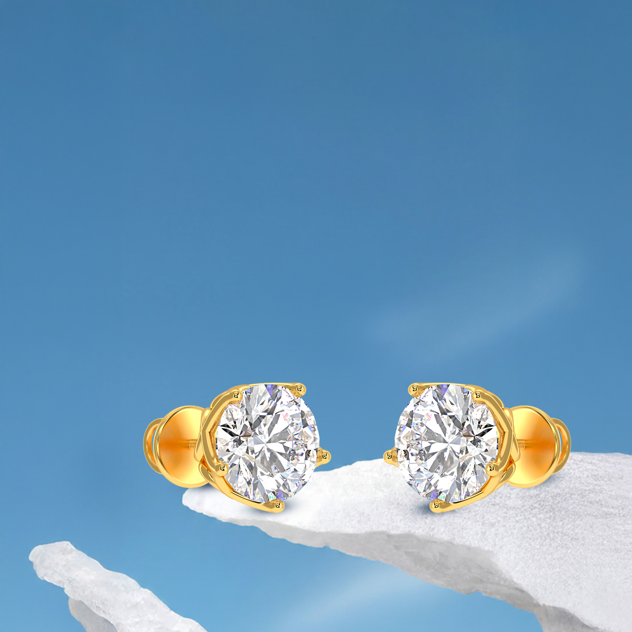 Moissanite round stud