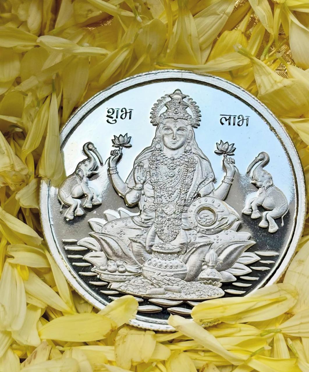 50 gm silver Lakshmi coin